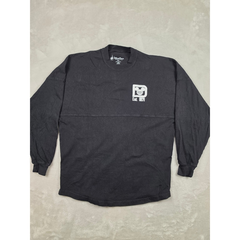 Disney Spirit Jersey Mens XS Black Walt Disney World Est 1971 Long Sleeve Shirt
